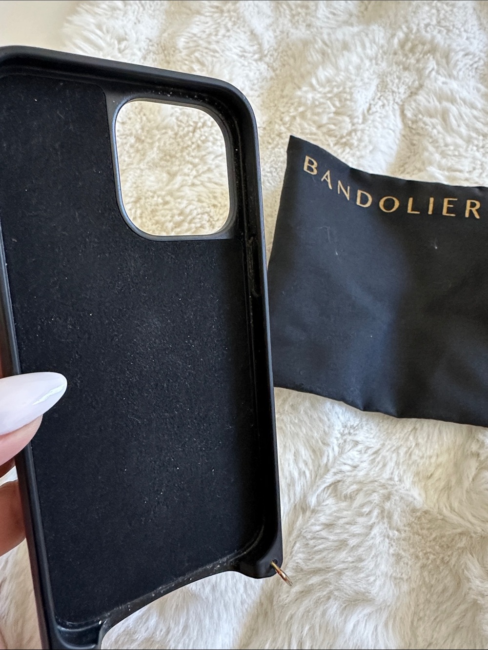 Bandolier Black Leather Crossbody Phone Case with Card Pocket  iPhone 14 Pro Max - Picture 4 of 5